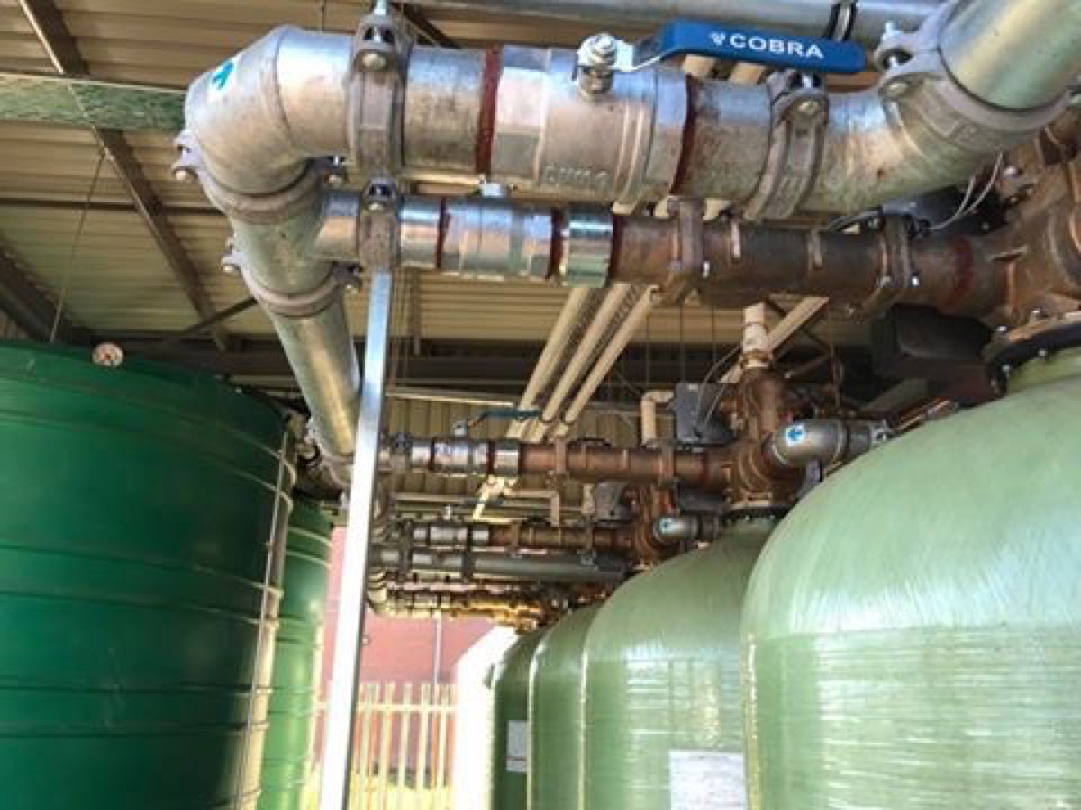 Water treatment valves and piping